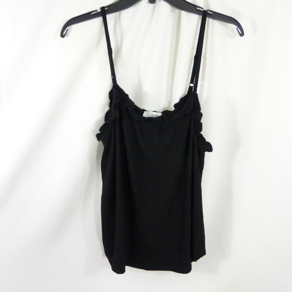 We My People Black Ruffle Sleeveless Size L
